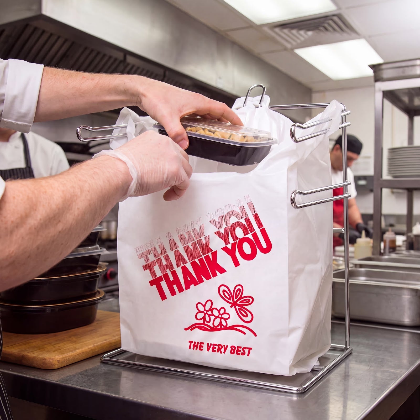 Thank You bags packed with takeout