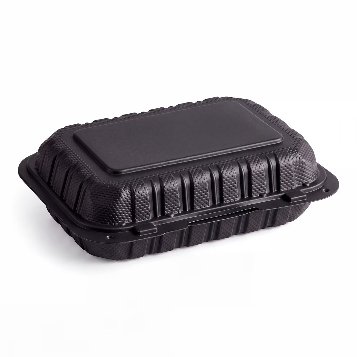 MFPP clamshell 1 compartment, black, 9" × 6" × 3.5"