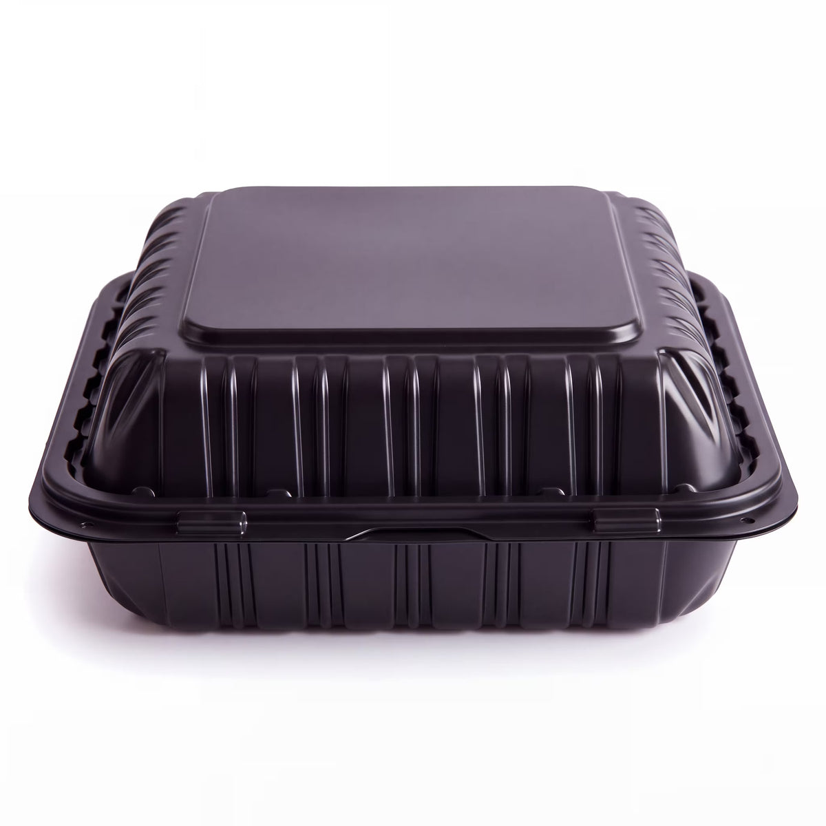MFPP clamshell 1 compartment, black, 7" × 7"