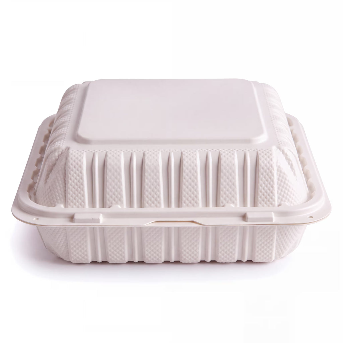 MFPP clamshell 1 compartment, white, 9" × 9"