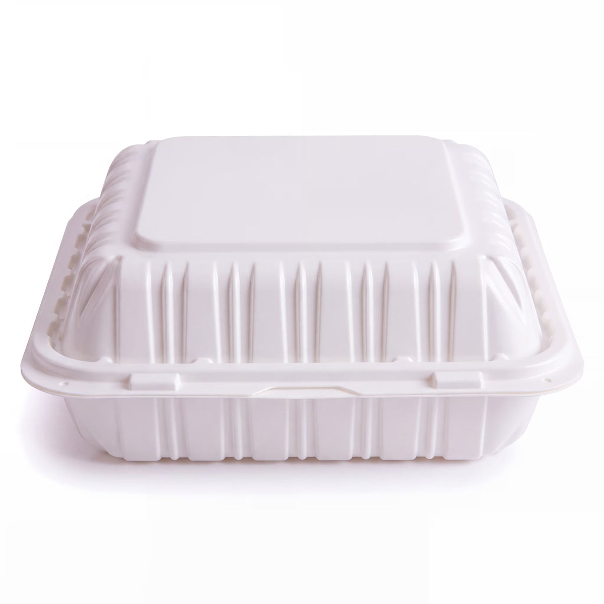 MFPP clamshell 3 compartments, white, 7" × 7"