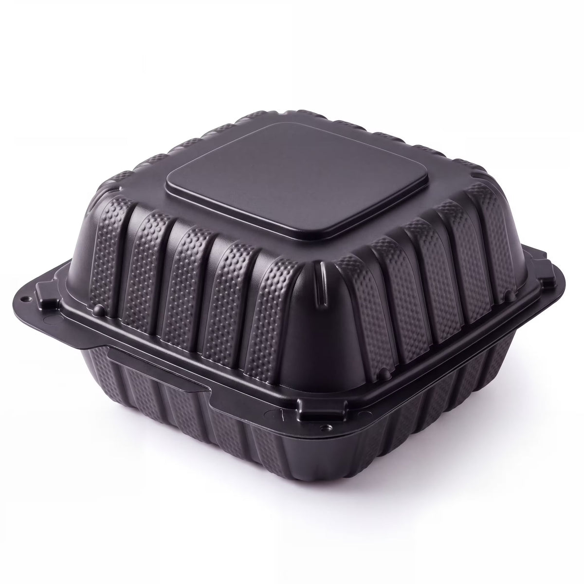 MFPP clamshell 1 compartment, black, 6" × 6"