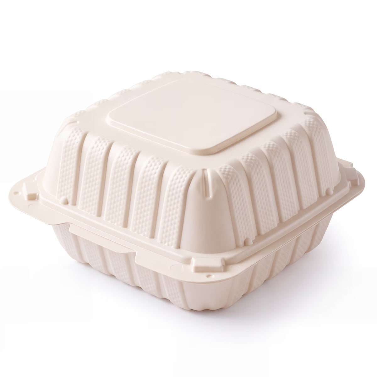 MFPP clamshell 1 compartment, white, 6" × 6"